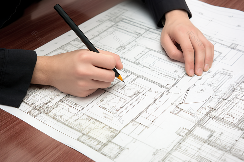 手部建筑设计图纸策划办公,高清,摄影图,摄影图片,图片大全,摄影图免费下载